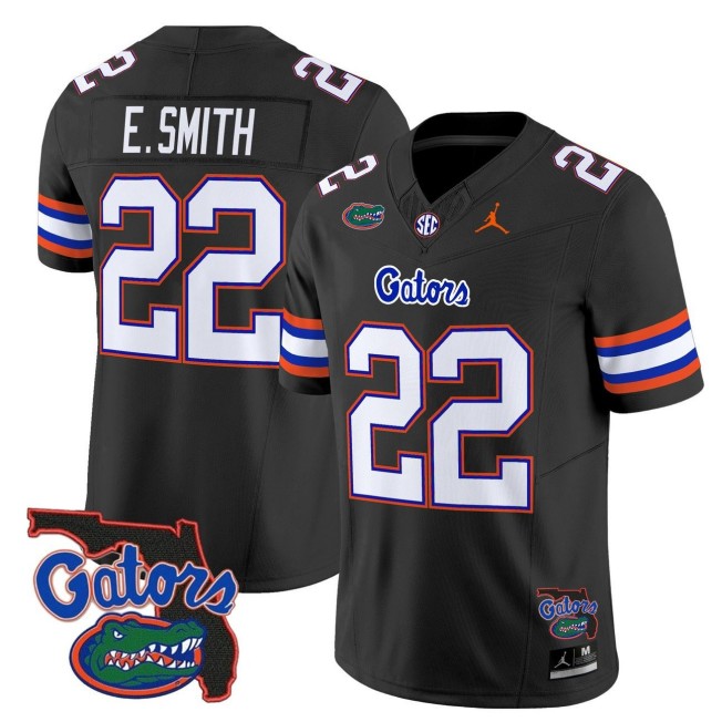 Men's Florida Gators #22 Emmitt Smith Black 2025 FUSE Vapor Limited College Football Jordan Brand Jersey - Florida Patch