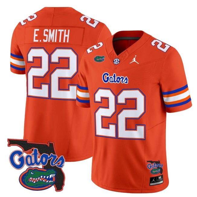 Men's Florida Gators #22 Emmitt Smith Orange 2025 FUSE Vapor Limited Jordan Brand NCAA Football Jersey - Florida Patch