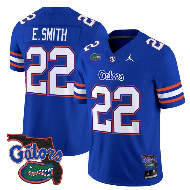 Men's Florida Gators #22 Emmitt Smith Royal 2025 FUSE Vapor Limited SEC Football Jersey - Florida Patch Jordan Brand