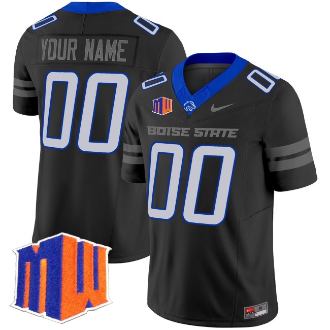 Youth Boise State Broncos Custom 2025 Nike Vapor Limited Football Jersey Black - All Stitched