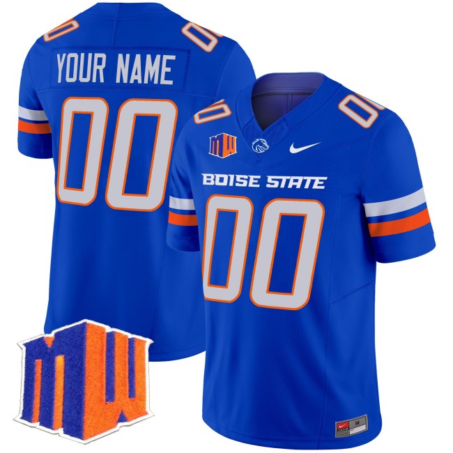 Youth Boise State Broncos Custom 2025 Nike Vapor Limited Football Jersey Royal - All Stitched