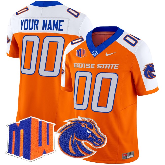 Youth Boise State Broncos Custom 2025 Nike Vapor Limited Football Jersey Orange Alternate - All Stitched