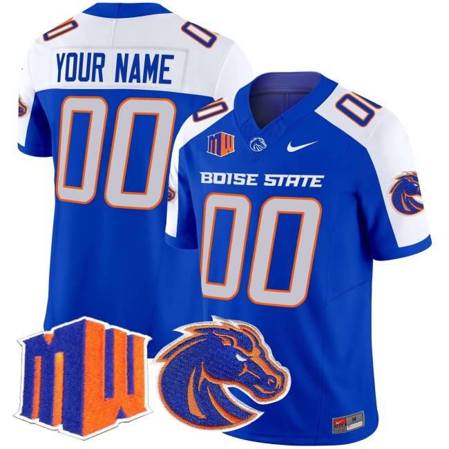 Youth Boise State Broncos Custom 2025 Nike Vapor Limited Football Jersey Royal Alternate - All Stitched