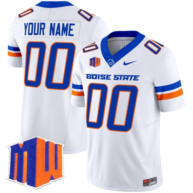 Youth Boise State Broncos Custom 2025 Nike Vapor Limited Football Jersey White - All Stitched