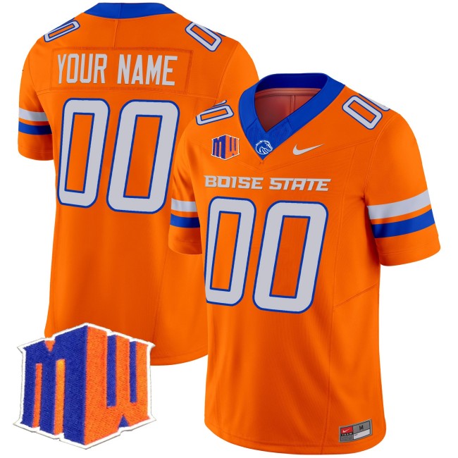 Youth Boise State Broncos Custom 2025 Nike Vapor Limited Football Jersey Orange - All Stitched