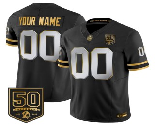 Tampa Bay Buccaneers Custom Throwback 50th Season Patch Black Limited Gold FUSE Nike Vapor Stitched NFL Jersey