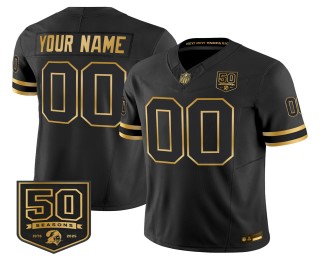 Tampa Bay Buccaneers Custom Throwback 50th Season Patch Black Gold FUSE Nike Vapor Limited Stitched NFL Jersey