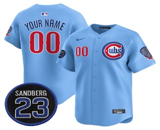 Nike Chicago Cubs 'Ryne Sandberg Tribute' Custom Limited MLB Baseball Jersey Blue V2 - All Stitched
