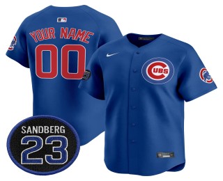 Nike Chicago Cubs 'Ryne Sandberg Tribute' Custom Limited MLB Baseball Jersey Royal V2 - All Stitched