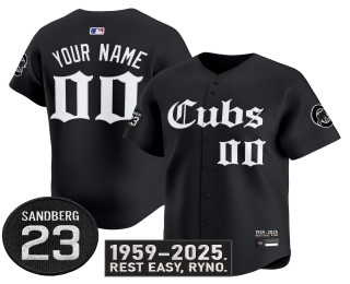 Chicago Cubs 'Ryne Sandberg Tribute' Custom Vapor Premier Limited MLB Baseball Jersey Black - All Stitched