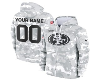 San Francisco 49ers Custom Nike 2024 Salute To Service Stitched Zip Hoodie