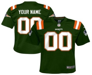 New England Patriots Custom Green Stitched NFL Football Jersey