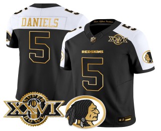 Men's Washington Redskins #5 Jayden Daniels Alternate FUSE Nike Vapor Limited Stitched Throwback Jersey - 1992 Super Bowl XXVI Patch