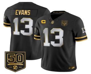Men's Tampa Bay Buccaneers #13 Mike Evans Nike FUSE Black Limited Gold Vapor Stitched Throwback Jersey - 50th Season & 4-star C Patch
