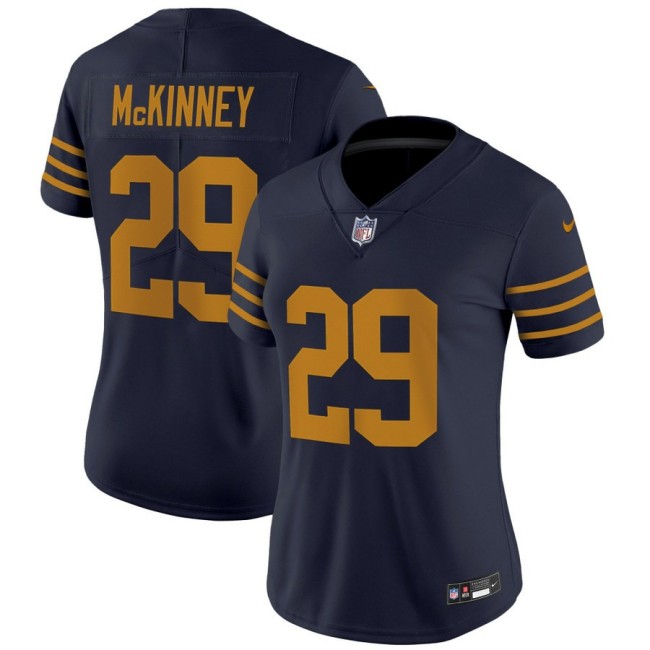 Women's Green Bay Packers #29 Xavier McKinney Navy The 1923 Classic Nike Vapor Limited Stitched NFL Jersey