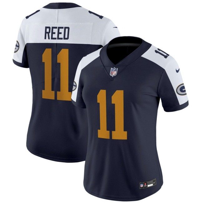 Women's Green Bay Packers #11 Jayden Reed Navy Alternate The 1923 Classic Nike Vapor Limited Stitched NFL Jersey