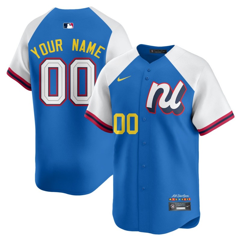 Custom National League 2025 MLB All-Star Limited Stitched Baseball Jersey V2 Blue White