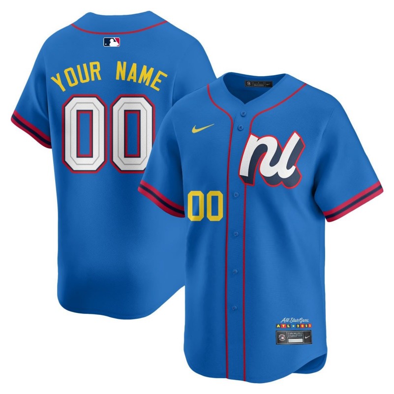 Custom National League 2025 MLB All-Star Limited Stitched Baseball Jersey V2 Blue