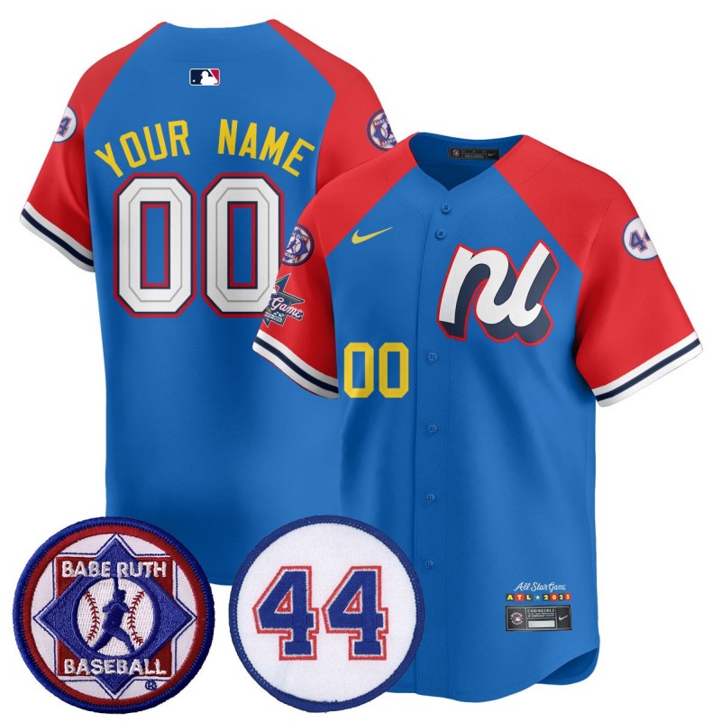 Custom National League 2025 MLB All-Star Limited Stitched Baseball Jersey V3 Blue Red