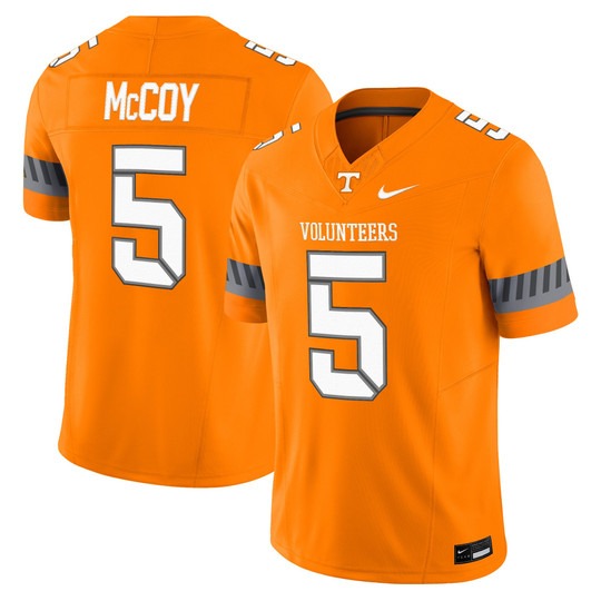 Men's Tennessee Volunteers #5 Bru McCoy 2025 'Smokey Grey Series' Vapor Limited Stitched Football Jersey Orange
