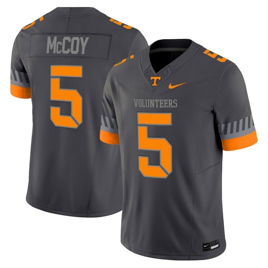 Men's Tennessee Volunteers #5 Bru McCoy 2025 'Smokey Grey Series' Vapor Limited Stitched Football Jersey