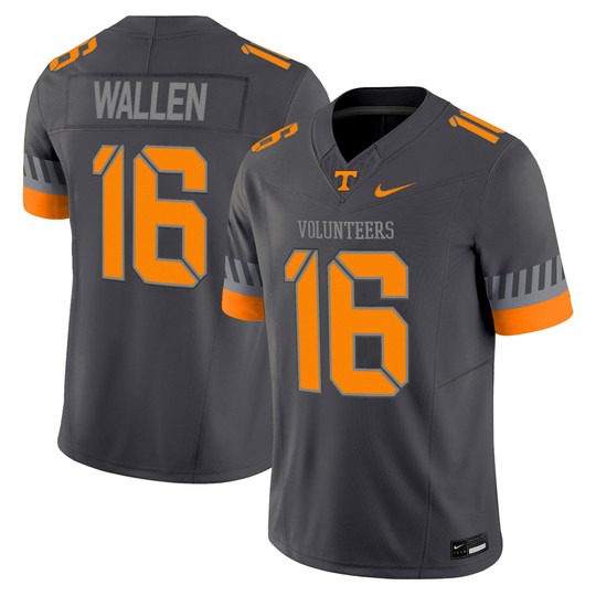 Men's Tennessee Volunteers #16 Morgan Wallen 2025 'Smokey Grey Series' Vapor Limited Stitched Football Jersey