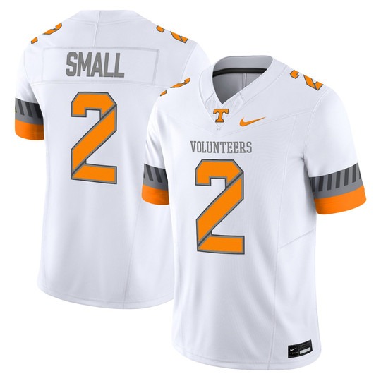 Men's Tennessee Volunteers #2 Jabari Small 2025 'Smokey Grey Series' Vapor Limited Stitched Football Jersey White