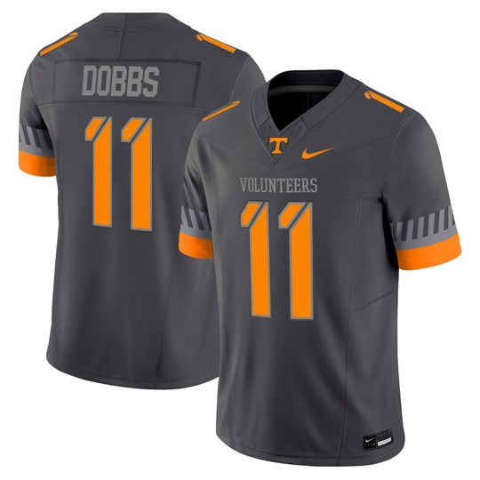 Men's Tennessee Volunteers #11 Joshua Dobbs 2025 'Smokey Grey Series' Vapor Limited Stitched Football Jersey
