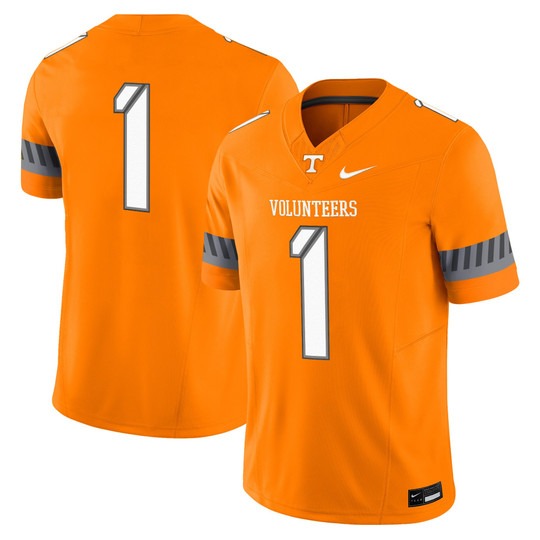 Men's Tennessee Volunteers #1 Orange 2025 'Smokey Grey Series' Vapor Limited Stitched Football Jersey