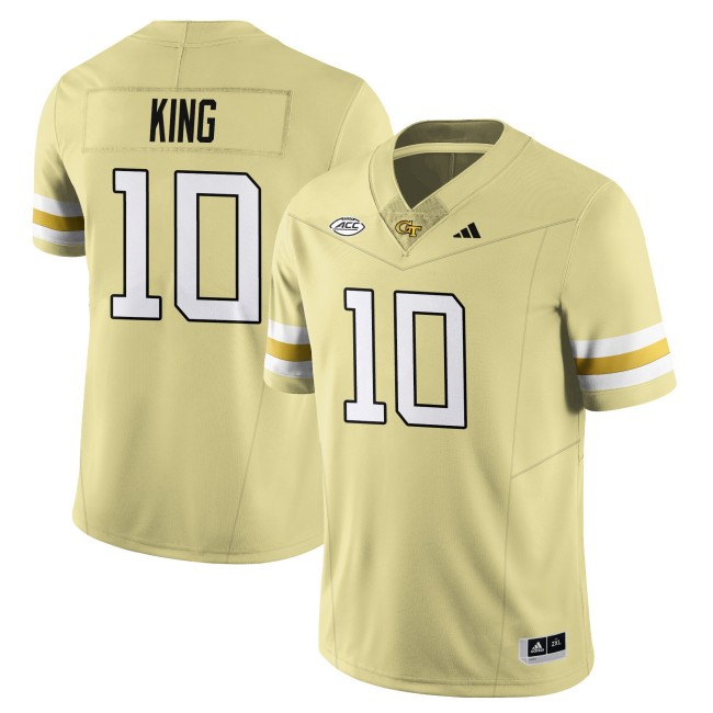 Men's Georgia Tech Yellow Jackets #10 Haynes King Gold 2025 Limited Stitched Football Jersey