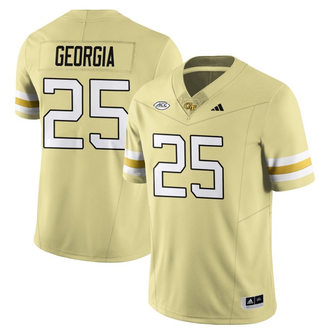 Men's Georgia Tech Yellow Jackets #25 Georgia Gold 2025 Limited Stitched Football Jersey