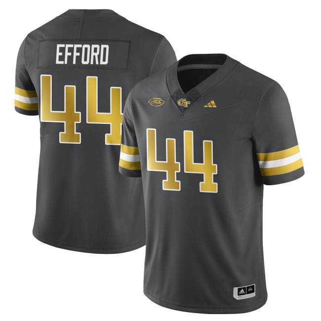 Men's Georgia Tech Yellow Jackets #44 Kyle  Efford Dark Gray 2025 Limited Stitched Football Jersey
