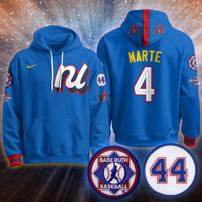Men's National League #4 Ketel Marte Blue 2025 MLB All-Star Stitched Hoodie