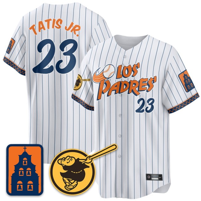 Men's San Diego Padres #23 Fernando Tatis Jr. City Connect City Concept Stitched Baseball Jersey - White
