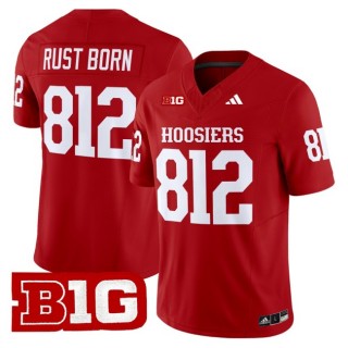 Men's Indiana Hoosiers 812 Rust Born 2025 Vapor Limited Football Jersey - Crimson