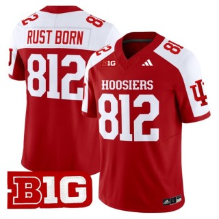 Men's Indiana Hoosiers 812 Rust Born 2025 Vapor Limited Football Jersey - Crimson Alternate