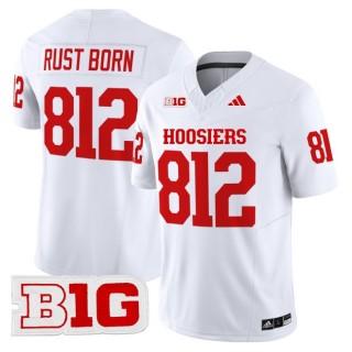 Men's Indiana Hoosiers 812 Rust Born 2025 Vapor Limited Football Jersey - White