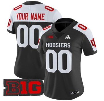 Women's Indiana Hoosiers Custom 2025 Vapor Limited Football Jersey - Black Alternate