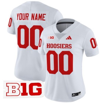 Women's Indiana Hoosiers Custom 2025 Vapor Limited Football Jersey - White