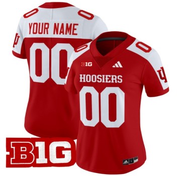 Women's Indiana Hoosiers Custom 2025 Vapor Limited Football Jersey - Crimson Alternate