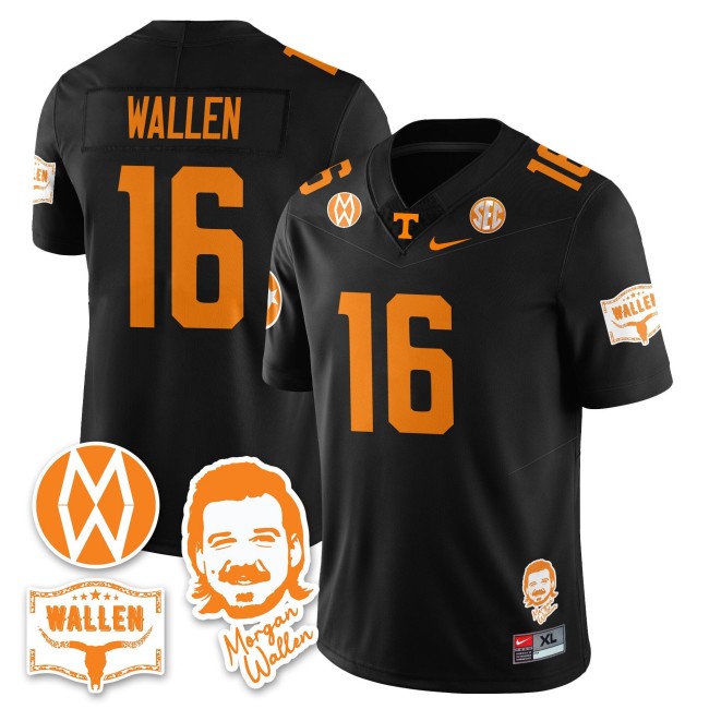 Men's Tennessee Volunteers #16 Morgan Wallen F.U.S.E. 2025 With Patch Nike Limited Stitched Football Jersey - Black