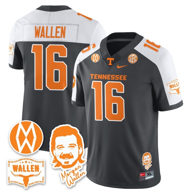 Men's Tennessee Volunteers #16 Morgan Wallen F.U.S.E. 2025 With Patch Nike Limited Stitched Football Jersey - Gray Alternate
