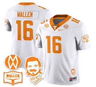 Women's Tennessee Volunteers #16 Morgan Wallen F.U.S.E. 2025 With Patch Nike Limited Stitched Football Jersey - White