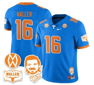 Women's Tennessee Volunteers #16 Morgan Wallen F.U.S.E. 2025 With Patch Nike Limited Stitched Football Jersey - Blue
