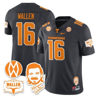 Youth Tennessee Volunteers #16 Morgan Wallen F.U.S.E. 2025 With Patch Nike Limited Stitched Football Jersey - Grey