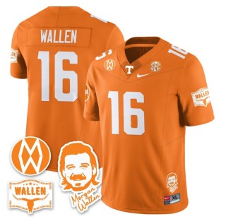Youth Tennessee Volunteers #16 Morgan Wallen F.U.S.E. 2025 With Patch Nike Limited Stitched Football Jersey - Orange