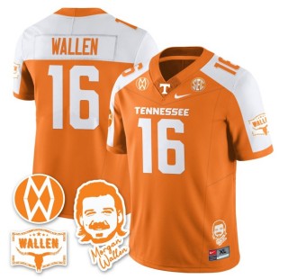 Youth Tennessee Volunteers #16 Morgan Wallen F.U.S.E. 2025 With Patch Nike Limited Stitched Football Jersey - Orange Alternate