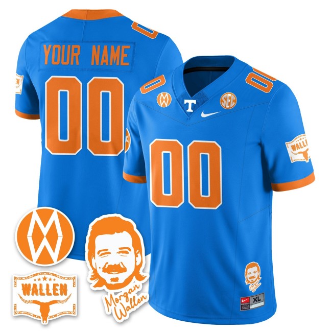 Tennessee Volunteers x Morgan Wallen Custom F.U.S.E. 2025 With Patch Nike Limited Stitched Football Jersey - Blue