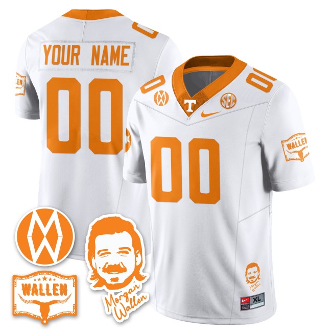 Tennessee Volunteers x Morgan Wallen Custom F.U.S.E. 2025 With Patch Nike Limited Stitched Football Jersey - White
