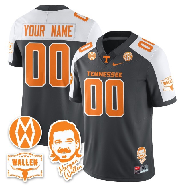 Tennessee Volunteers x Morgan Wallen Custom F.U.S.E. 2025 With Patch Nike Limited Stitched Football Jersey - Gray Alternate